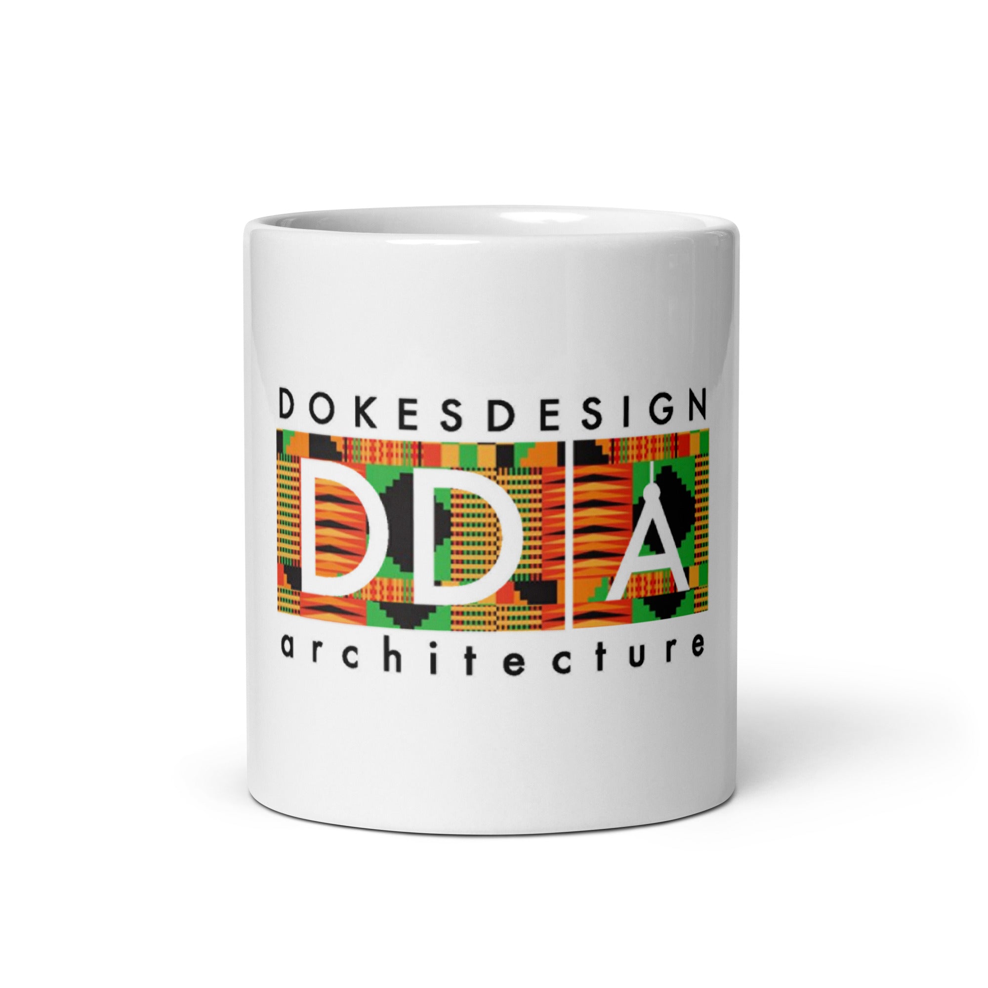 DDA Afro White glossy mug